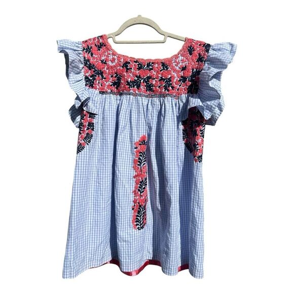 Mi Golondrina OLIVIA BLOUSE Olivia Cardo boho embroidered coastal size small - Picture 4 of 10